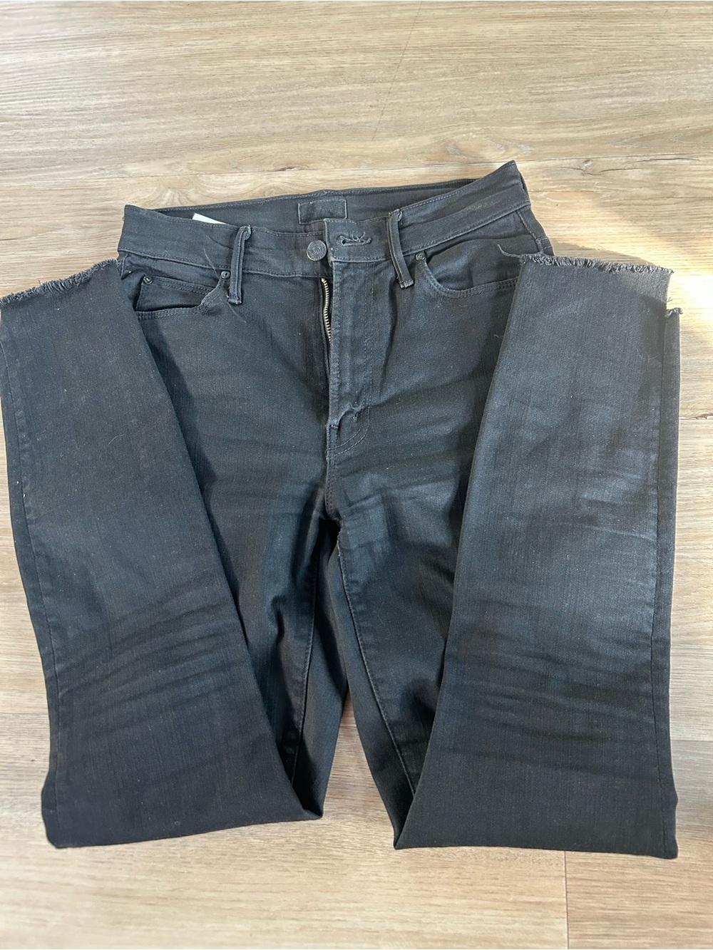 MOTHER Black Skinny High-Rise Jeans
